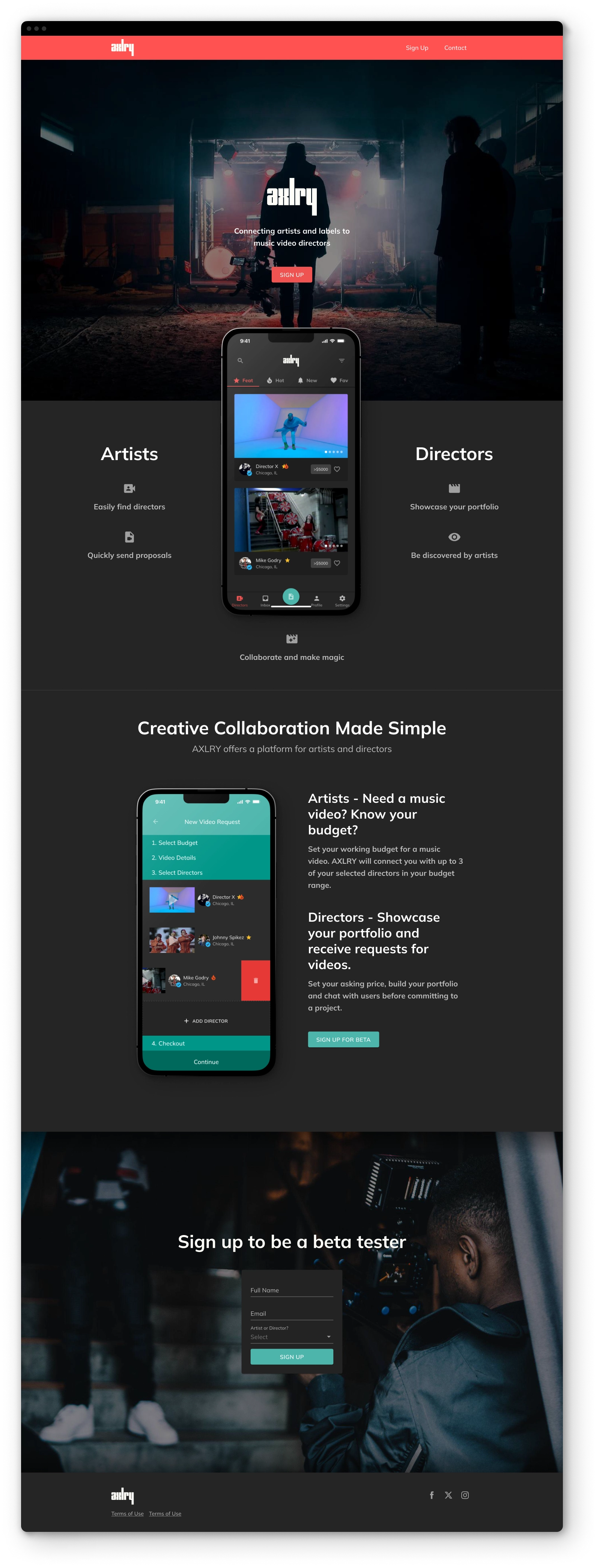 AXLRY Landing Page