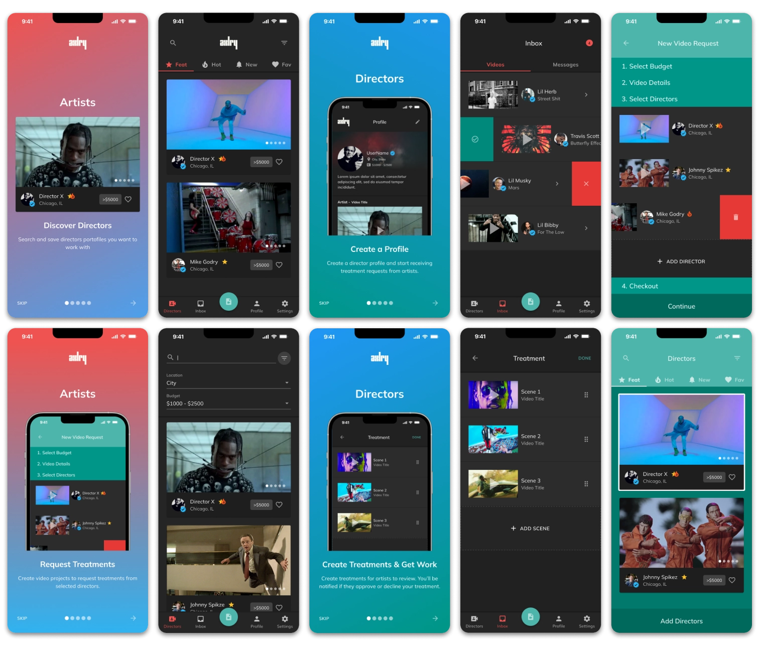 AXLRY App Screens