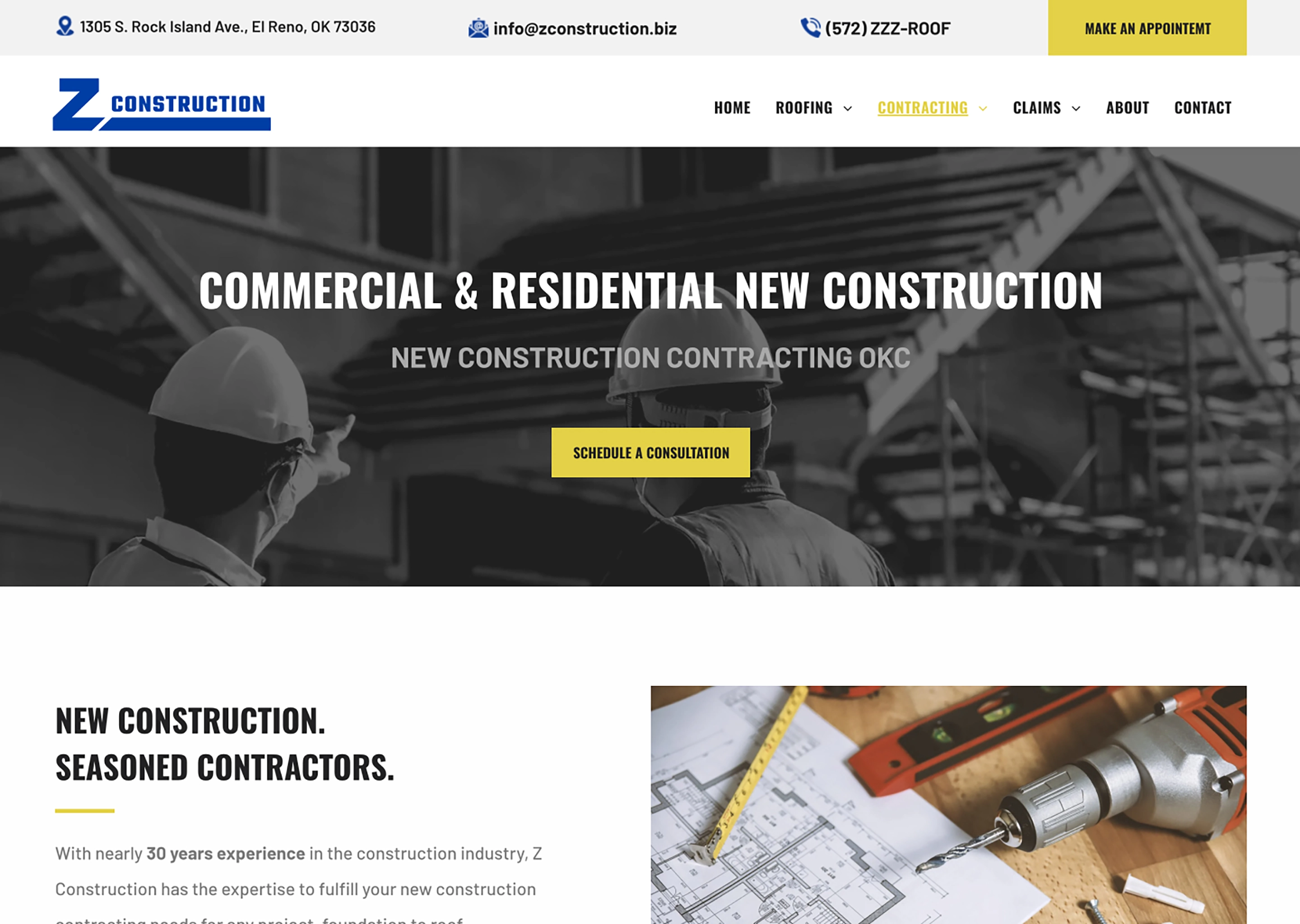 Z Construction Roofing Website